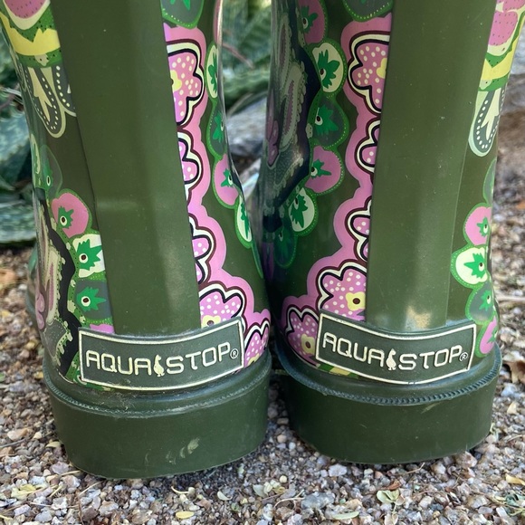 Rain Boots🌧️ Floral Green + Pink - Picture 5 of 11